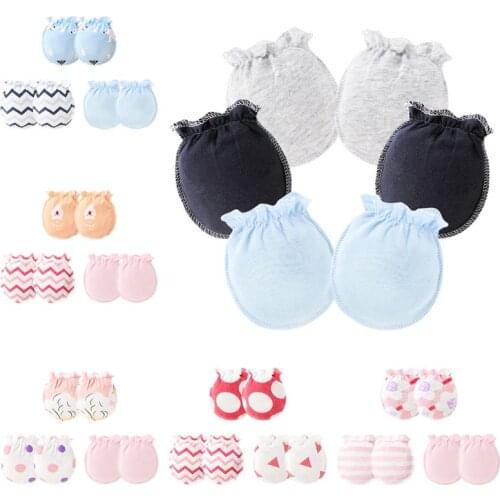 3/4 Pair/set Simple Cute Baby Knit Gloves Newborn Anti-eat Hand Anti-Grab Glove