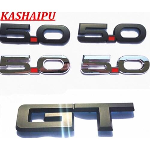 5.12"*1.38" Inch 3D Letters Text GT 5.0 Emblem Logo Badge Decal Fits For Ford Mustang Convertible Coupe Side Door/Trunk