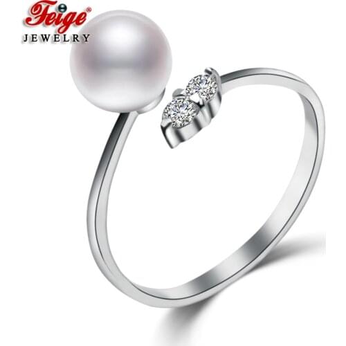 4 Colors Real 925 Sterling Silver Natural Freshwater Pearl Rings for Women Pearl Finger Ring Fashion Jewelry Wholesale