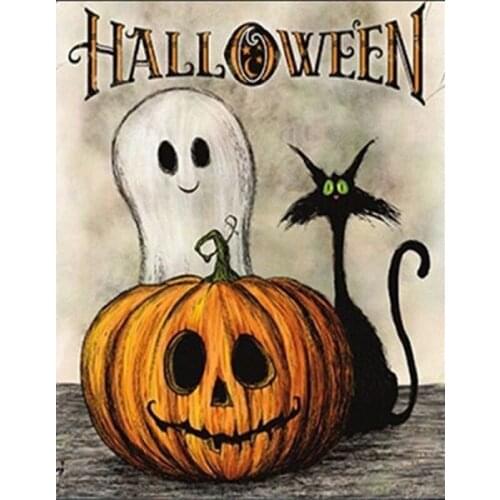 5D DIY Halloween Diamond Painting Cartoon Diamond Embroidery Pumpkin Full diamond Ghost Diamond Painting Cat