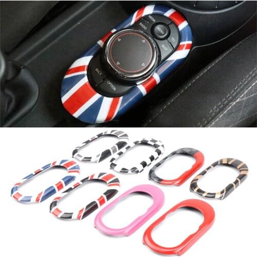 Car Center Console Multimedia Button Gear Panel Housing Cover Sticker For BMW MINI F55 F56 Cooper JCW Modification Accessories