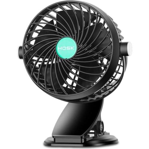 12V / 24V 360 All-Round Adjustable Car Air Cooling Dual Head Clip Fan Low Noise Car Auto Cooler Air Fan Car Fan Accessories