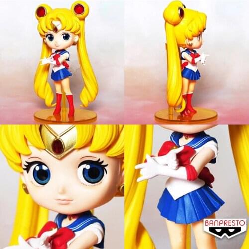 Bandai Qposket Beautiful Girl with Big Eyes Sailor Moon Princess Hand-made Wedding Doll Model Toy