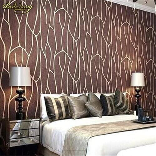 Beibehang Continental buttercup leaf suede relief papel de parede 3D wall paper Living room TV background ROLL modern minimalist