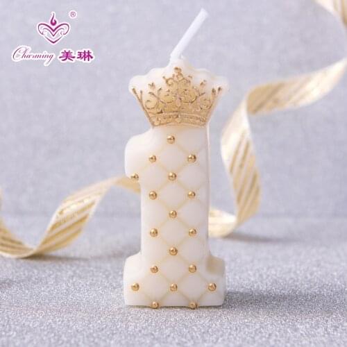 White crown creative birthday digital candle net red party birthday cake decoration children