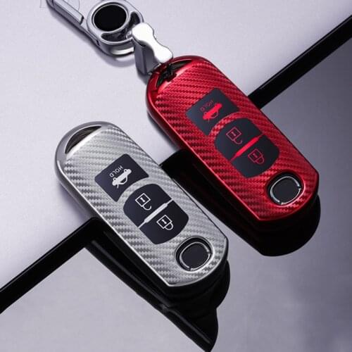High Quality TPU Carbon Fiber style Car Key Cover Case Holder Fit Mazda 2 3 5 6 2017 CX-4 CX-5 CX-7 CX-9 CX-3 CX 5 Accessories