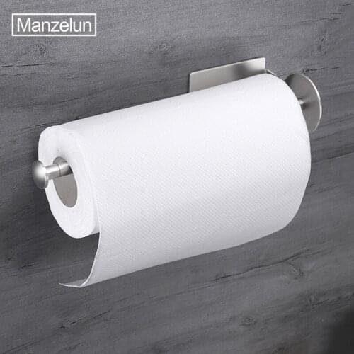 Stainless Steel Toilet Paper Holder Roll Paper Rack Towel Shower Organizer Wall Shelves Kitchen Paper Stand Bathroom Accessory