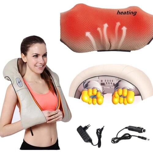 Electrical 3d Heated Shiatsu Shoulder Back Neck Body Massager back Infrared Electric Kneading Car Home Relaxation shawl massage