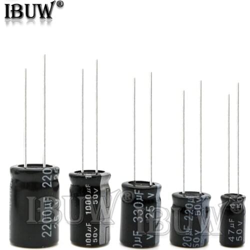 Electrolytic capacitor 6.3V 16V 25V 35V 50V 63V 200V 400V 450V 10UF 22UF 47UF 100UF 220UF 330UF 470UF 1000UF 0.1UF 0.22UF