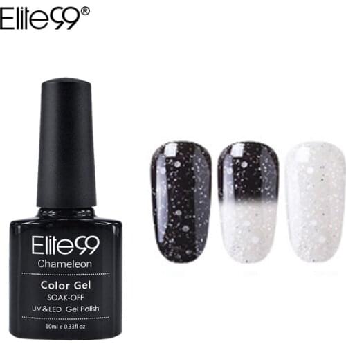 Elite99 10ml Snowy Thermal Chameleon Nail Gel PolishTemperature Change Color Gel Varnish Nail Art Manicure Need Top Base Coat