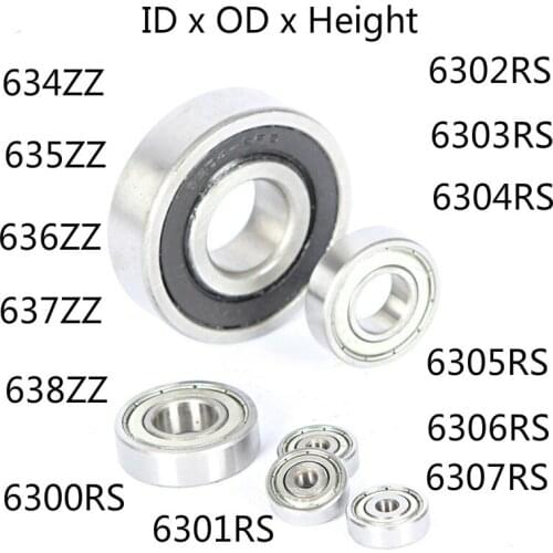 Deep Groove Ball Bearing Metal Shielded Miniature Mini Small Ball Bearing 634 635 636 637 638 6300-6310RS