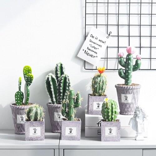 Nordic ins cactus succulents small ornaments office desktop cactus simulation plant potted plants FZPJ020