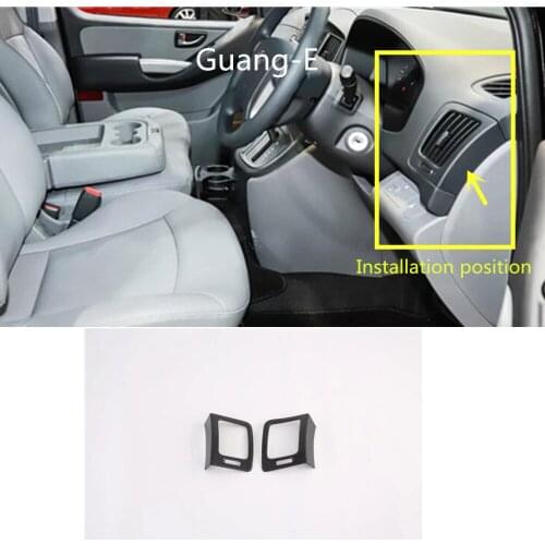 Car Carbon Fiber Air Conditioning Outlet Vent Garnish Cover Frame Trim 2pcs For Hyundai Starex H-1 2018 2019 2020