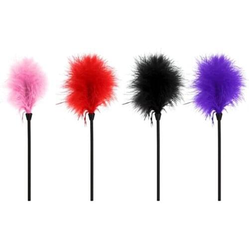 Tickler Feather Fast Adaptation Comfortable Skin-friendly Feather Teaser Whip for Couples Erotic Fetish Flirting Tickler Adult