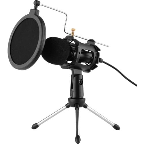 Video Microphone Kit with Mini Microphone mikrofon Tripod Shock Mount Pop Filter Windshield Adapter Cable 3.5mm Plug