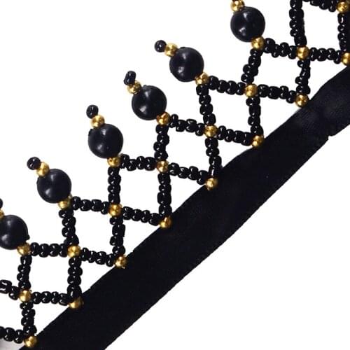 10yards Beaded Lace Ribbon Trim Band Tassel Fringe Trimming Tape Lace Applique Motif Latin Dance Dress Decorated Sewing T2160