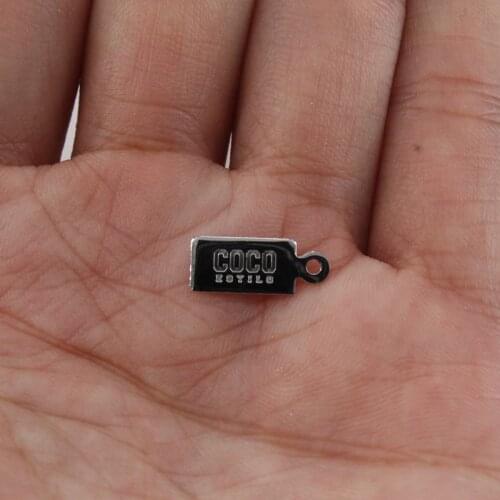 KUNAFIR corrosion carving LOGO stainless steel tags carving necklace small pendant labels jewelry part