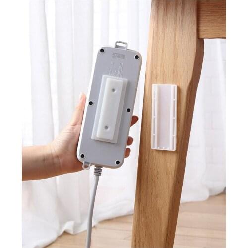 Power Strip Holder Fixator Wall Mount WIFI Router Remote Controller Holder Punch Free Socket Sticker Fixator Strong Bearing