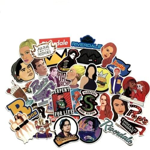 35PCS Riverdale Stickers Decal For Stationery Laptop PS4 Suitcase Skateboard Motorcycle Guitar Waterproof Sticker