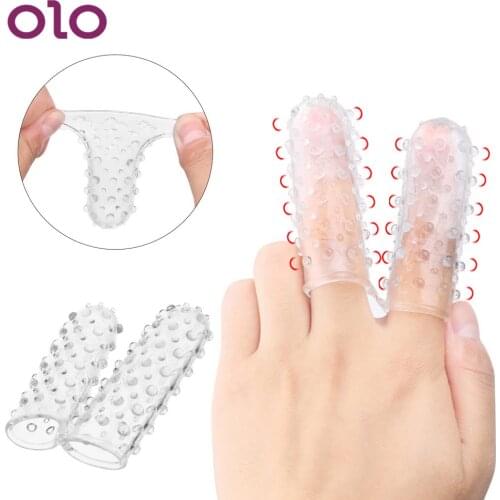 OLO Finger Penis Sleeve Dildo Vaginal Massager Sleeve Female Masturbation Adult Sex Toys for Women Clitoris Stimulation Silicone