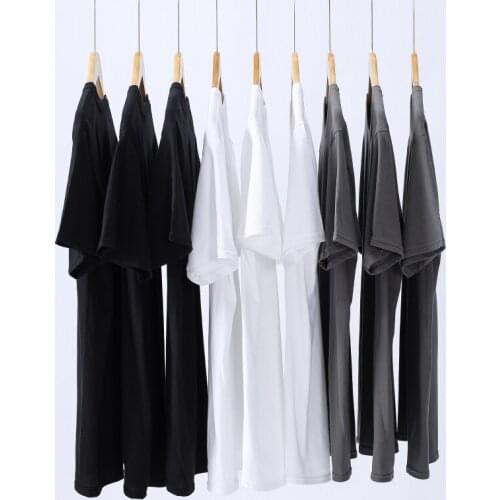 Pure Color t-shirt men 100% cotton loose casual t shirt Short-sleeve man tops 2020 Solid Color summer jersey costume men clothes