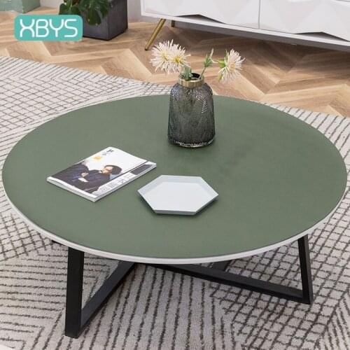Ins solid color simple waterproof and anti-scalding pvc round living room coffee table tablecloth free shipping table mat