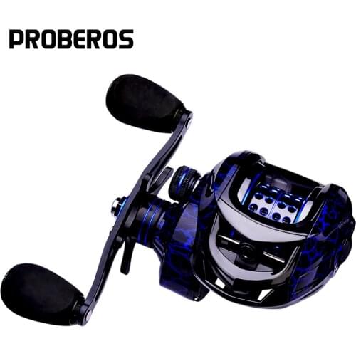 PROBEROS Fishing Reel 7.2:1 High Speed Reel Fishing Metal Spool 10KG Max Drag Baitcasting Reel 12 Magnetic Brake System Pesca