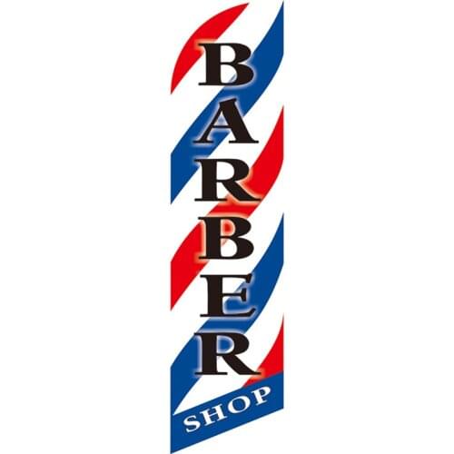 Factory Direct Sales Custom Single Sided Barber Outdoor 110g Knitted Polyester 280cm 340cm 460cm Feather Flag