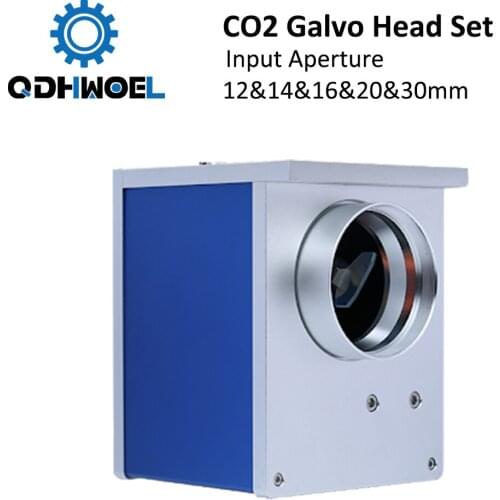 QDHWOEL CO2 Laser Scanning Galvo Head 10.6um Input Aperture 12mm 14mm 16mm 20mm 30mm Galvanometer Scanner with Power Supply