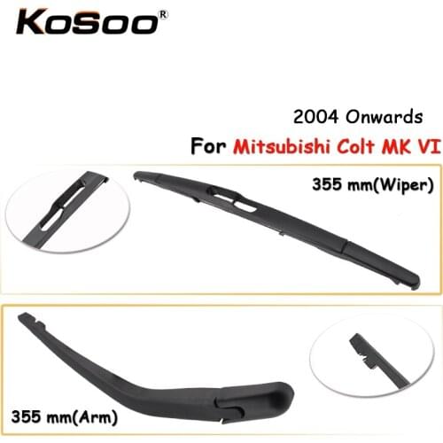 KOSOO Auto Rear Wiper Blade For Mitsubishi Colt MK 5,355mm 2004 Onwards Rear Windshield Wiper Blades Arm Car Accessories Styling