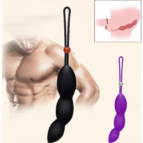 Silicone Anal Plug Masturbator Anal Beads Butt Plug Prostate Massager for Delay Ejaculation Cockring Anal Sex Toys for Woman Man