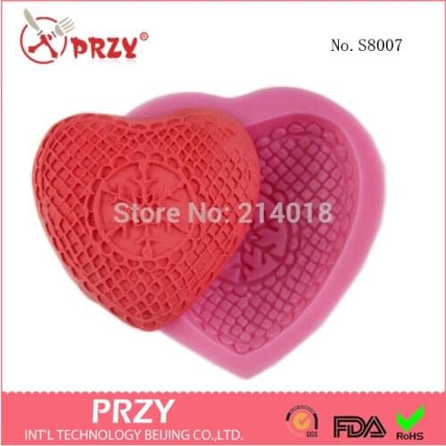 Heart modelling silicon soap mold fondant Cake decoration mold heart soap mold 100% food grade raw material No.S8007