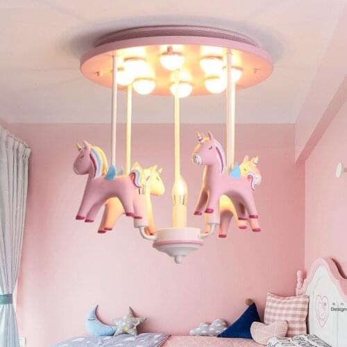 Modern Princess Childrens Room Ceiling Lamp Cartoon Girl Bedroom Pendant Light Fixture LED Suspension Lamps PA0479