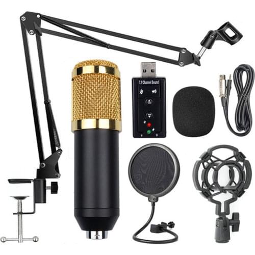 Microfone sem fio condenser microphone Condenser Microphone Bundle Studio Mic Kit with Pops Filter Boom Arm for PC Podcast