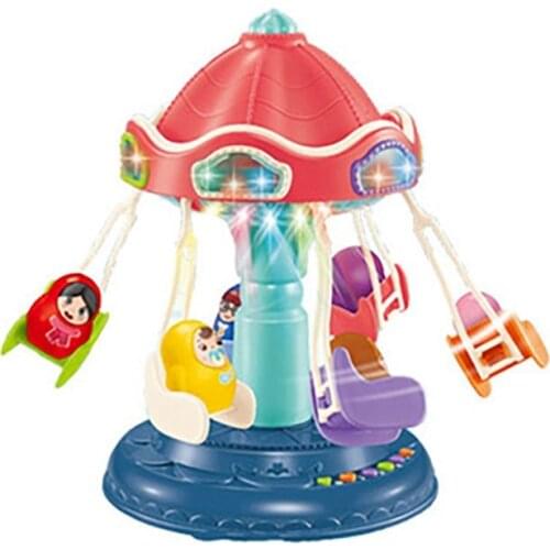 Rotating Swing Light and Music Playground Ferris Wheel Friends Park Girl Figures City Toys for Children Gift