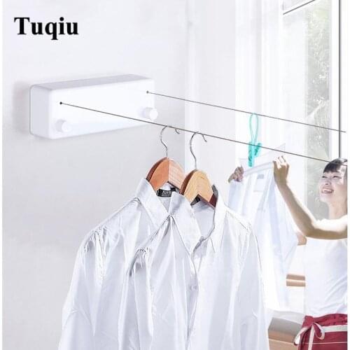 Nail or Nail Free Retractable clothesline indoor outdoor 304 SS Square Clothesline Clothes Dryer 4 m Steel clothesline rope