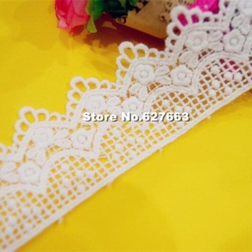 10Yards Embroidered Flower Lace Trim DIY Lace Ribbon White