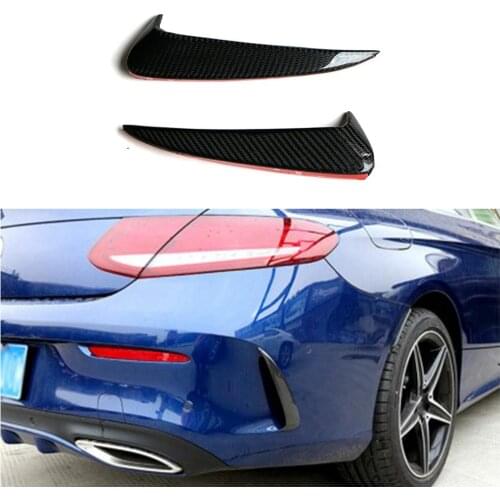 Carbon Fiber Rear Bumper Air Vent Fin Trims Decoration for Mercedes Benz C Class W205 C205 C200 C43 C63 AMG 2 Door 2015-19