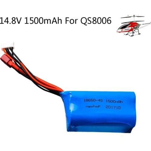 Lipo Battery For QS8006 Rc helicopter RC Quadcopter toys accessories 4S 14.8V 1500Mah with T plug Li-ion battery 18650