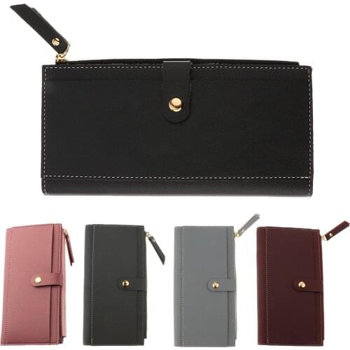 Women Lady PU Leather Clutch Wallet Long Card Holder Purse Handbag Tri-fold