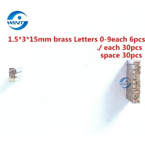 1.5*3*15mm Hot Stamping Letters Thermal Ribbon Printing Alphabet Font For Expiration Coding Machine 0-9 Each 6pcs . / each30pc