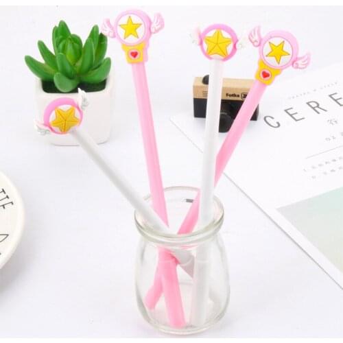 100 Pcs Creative Cute Teen Heart Sex Pen Star Scepter Pen Magic Stick Neutral Wings Star Signature Pen Kawaii School Supplies