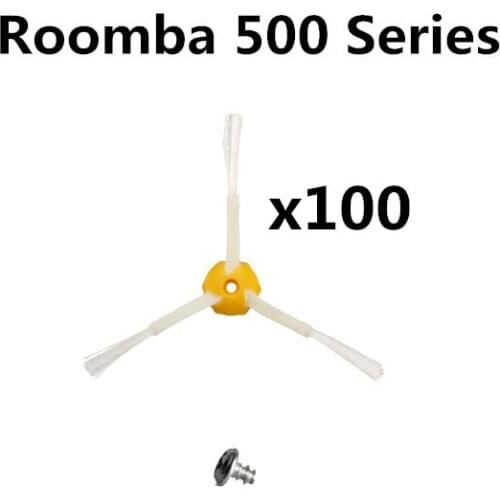 100pcs Three-paw-Side brush For Irobot Roomba 500 510 530 540 550 560 570 580 590 Robotic Vacuum Cleaner Spare Part (Free screw)