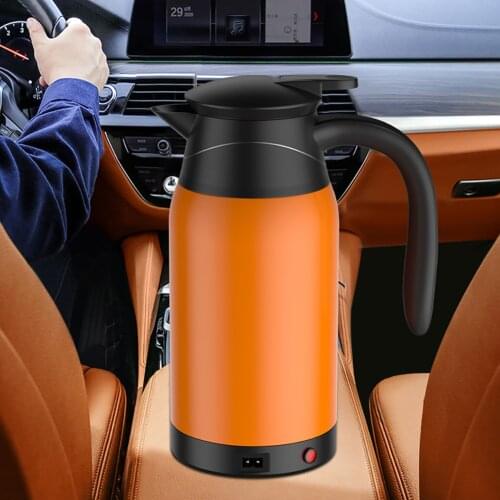1000ML Car Electric Kettle Stainless Steel Real-time Temperature Cup Coffee Mug Travel Water Milk Bottle for Camping Boat 12V/24