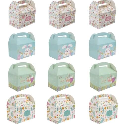 12pcs Easter Gift Boxes Candy Packing Box Easter Egg Storage Box Party Decoration Accessories