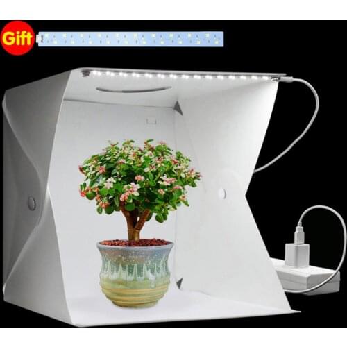20/30/40cm Single Led Panel Mini Folding Studio Diffuse Soft Box Lightbox With Photography Background Backdrop Photo Studio Box