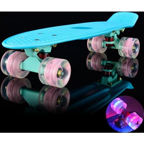 22 Skateboard Penny Board Mini Cruiser Board 22" Retro Skate Board Complete Flashing wheel