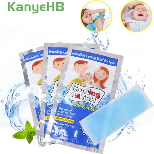 3bags Gel Cooling Patches Migraine Headache Pad Lower Temperature Ice Polymer Hydrogel Baby Fever Down Medical Plaster A166