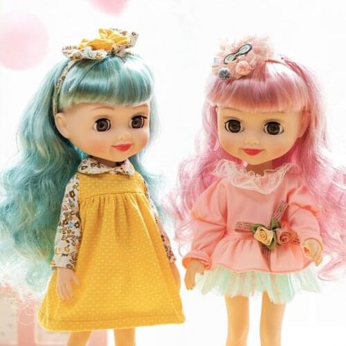 39cm Full Silicon Dolls Silm Doll Pretty Girl Black Toy With Sport Suit Make up Active Eyes Girls DIY BJD Dolls Dress UP Toys