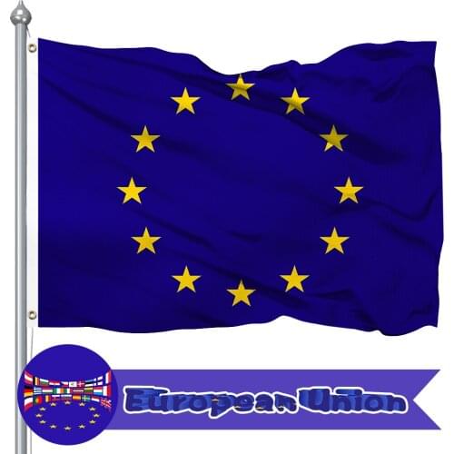 Europe Flag 3x5 Ft - European Union EU Flag - Premium Quality Euro Blue 12 Stars - 400D Polyester Outdoor/Indoor Flag